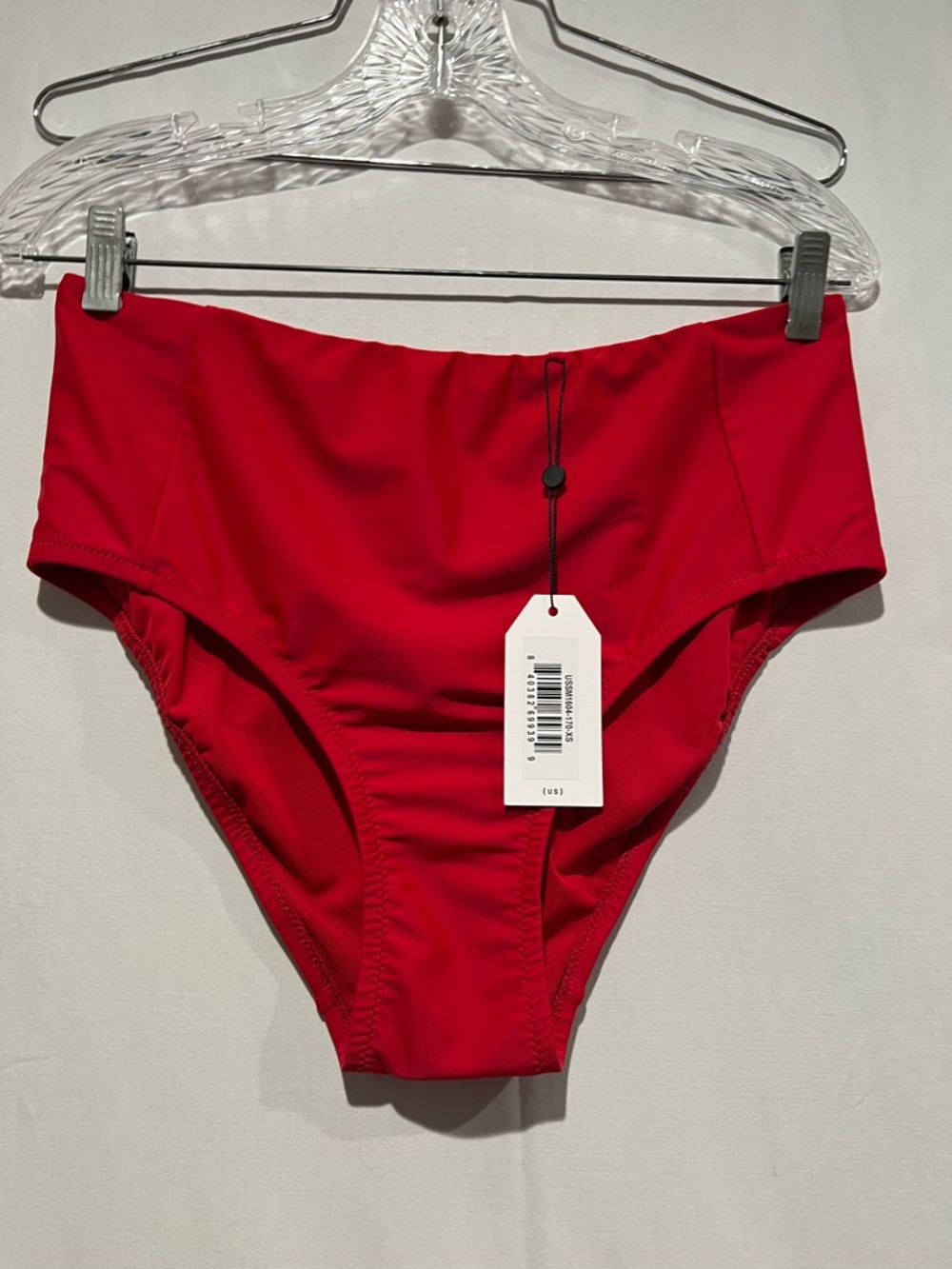 Universal Standard Bright Red High Waist Bikini Bottom XS NWT Swim